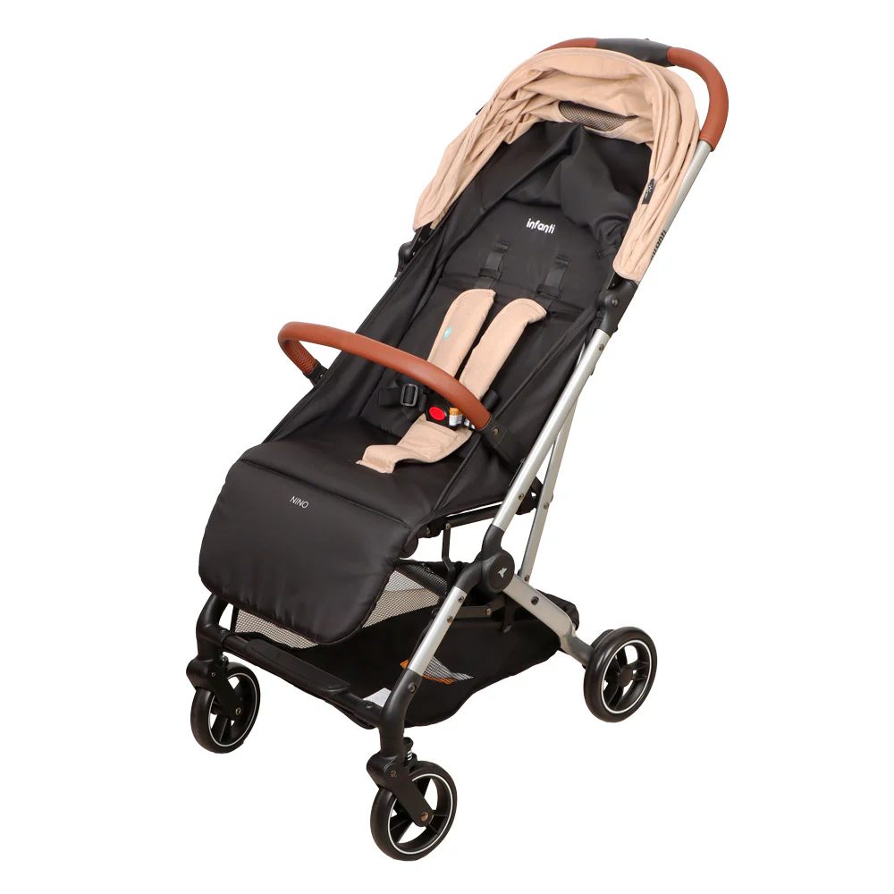 COCHE PASEO PLEGABLE NINO BEIGE PARA BEBÉ INFANTI - 5