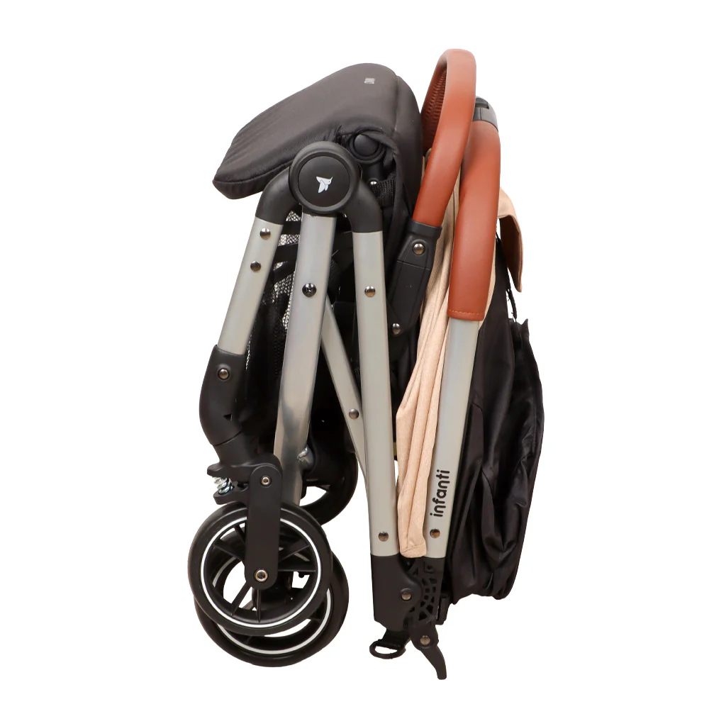 COCHE PASEO PLEGABLE NINO BEIGE PARA BEBÉ INFANTI - 6