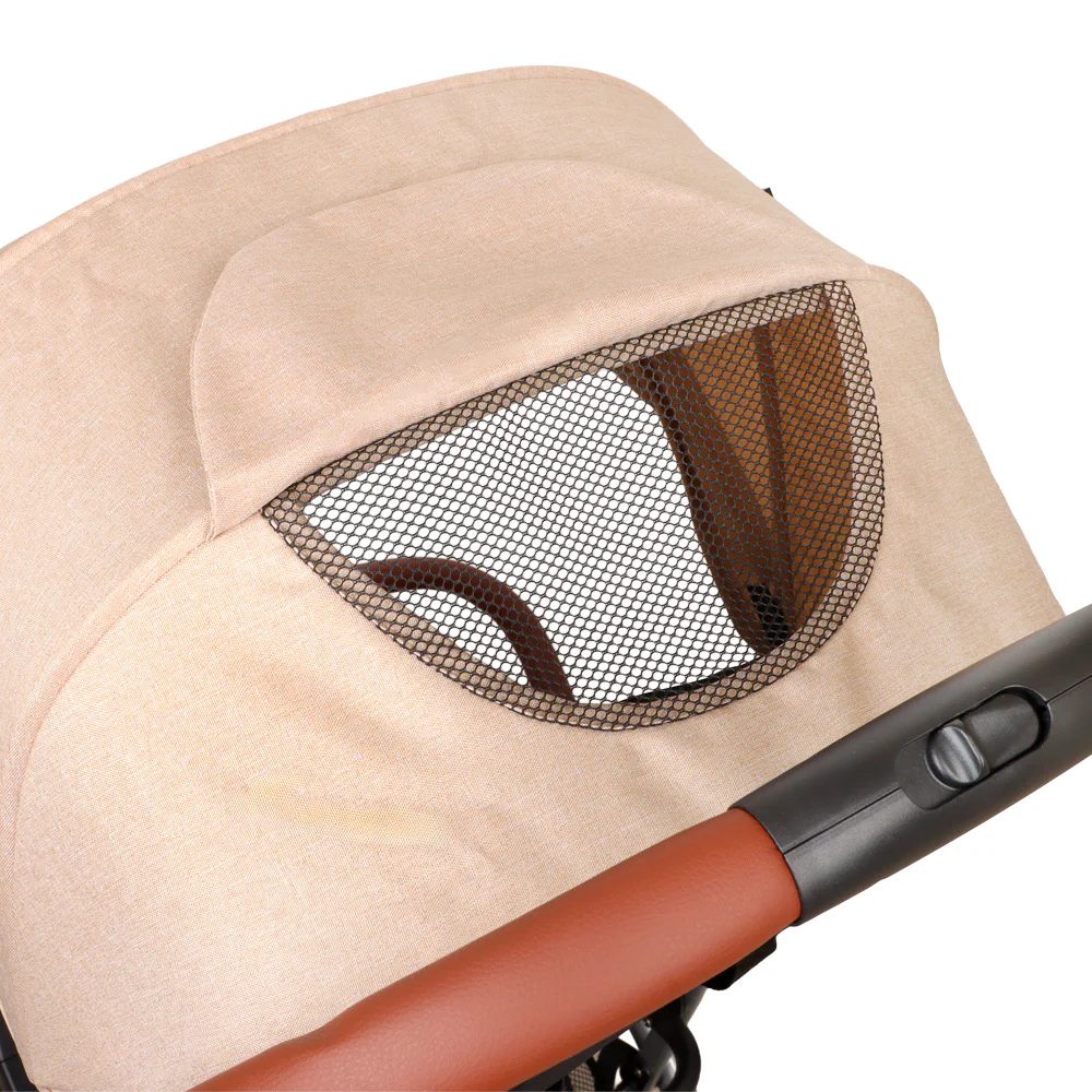 COCHE PASEO PLEGABLE NINO BEIGE PARA BEBÉ INFANTI - 9