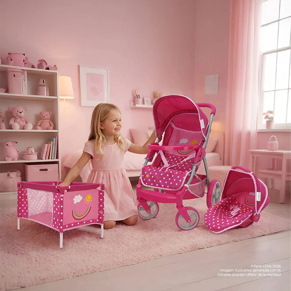 SET COCHE DE MUÑECA 3 EN 1 INFANTI - 1