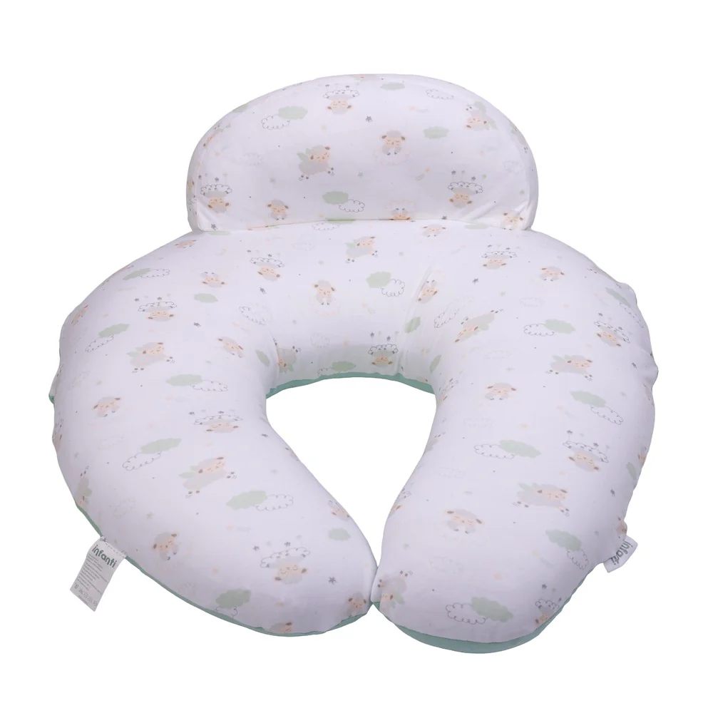 ALMOHADA ERGONÓMICA DE LACTANCIA OVEJAS VERDE INFANTI - 1