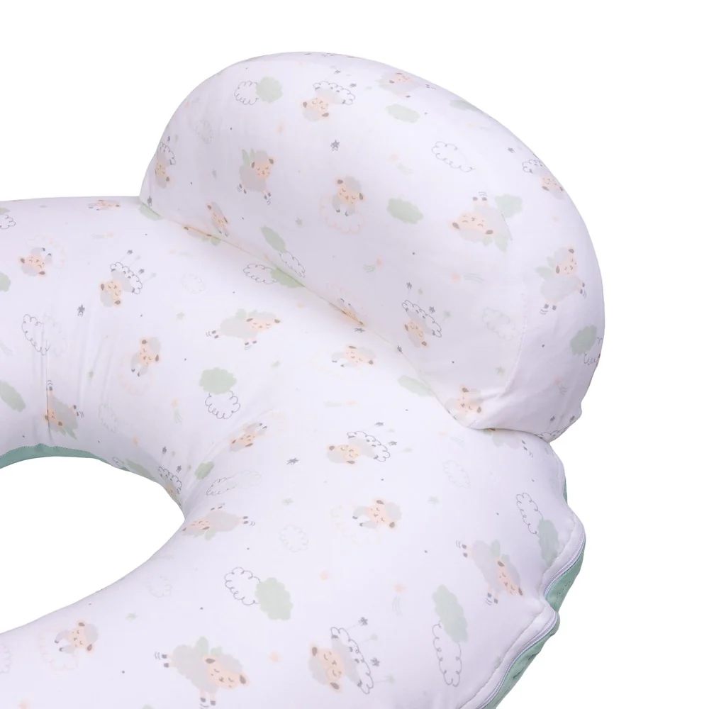 ALMOHADA ERGONÓMICA DE LACTANCIA OVEJAS VERDE INFANTI - 2