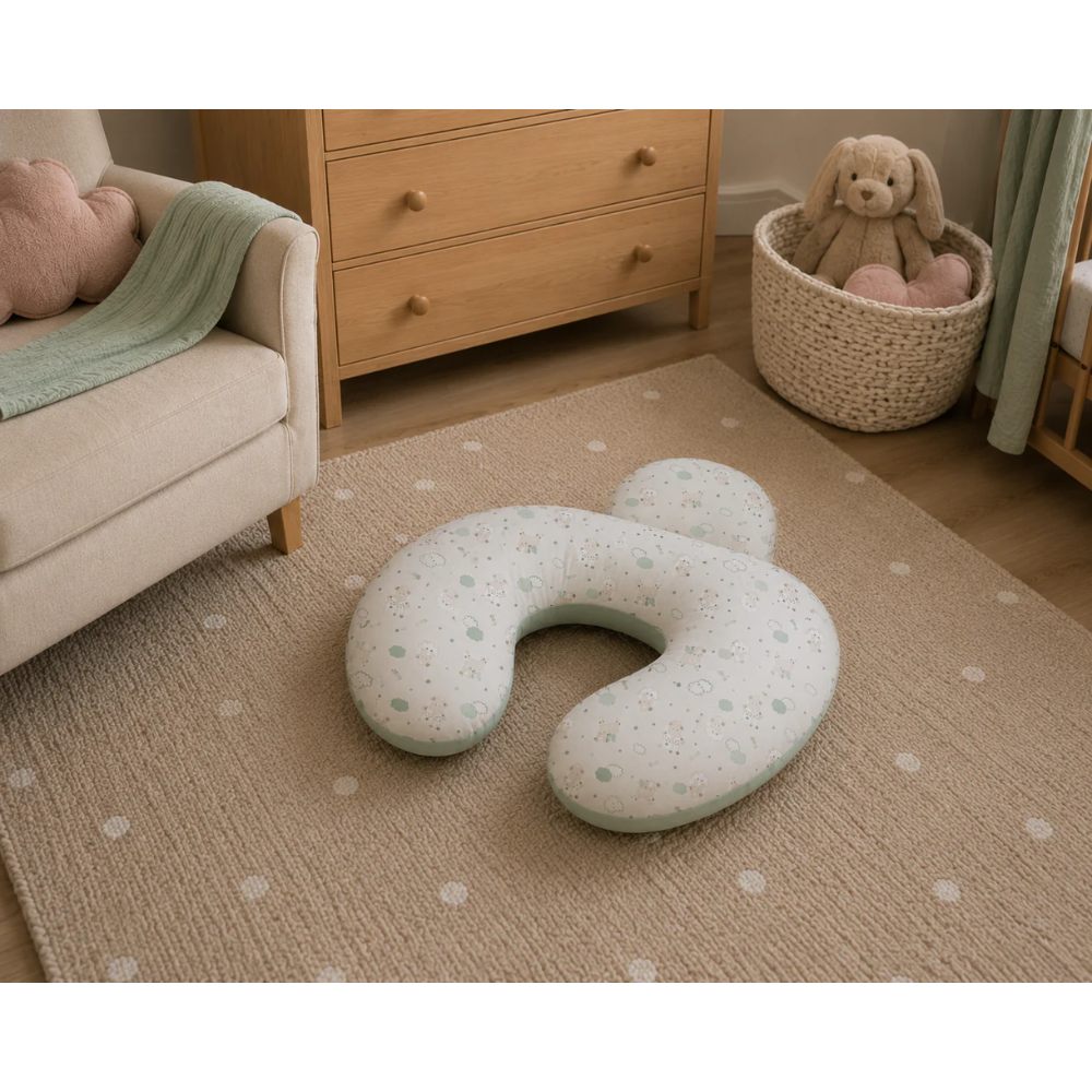 ALMOHADA ERGONÓMICA DE LACTANCIA OVEJAS VERDE INFANTI - 4