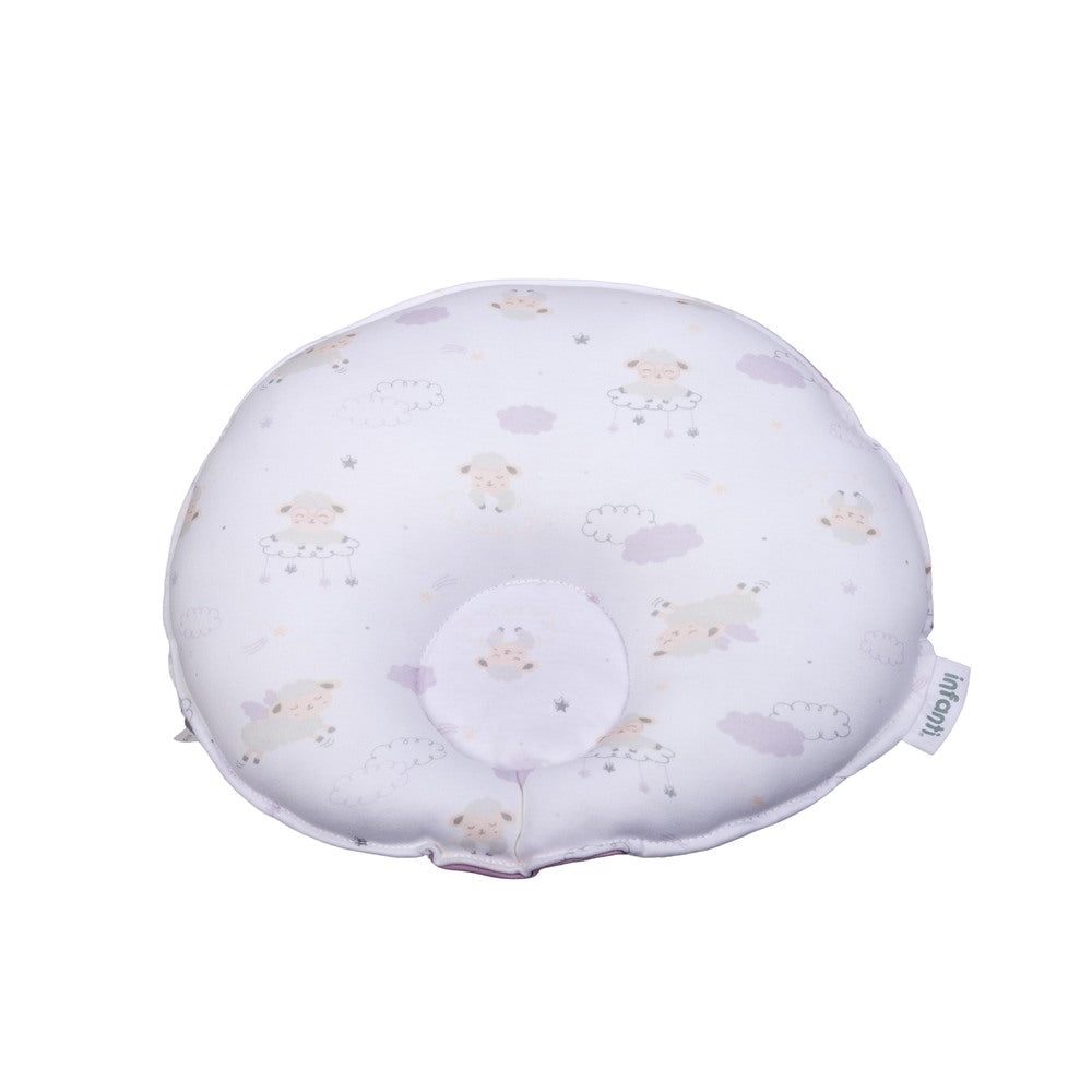 ALMOHADA ERGONÓMICA ANTICABEZA PLANA OVEJAS LILA INFANTI - 1
