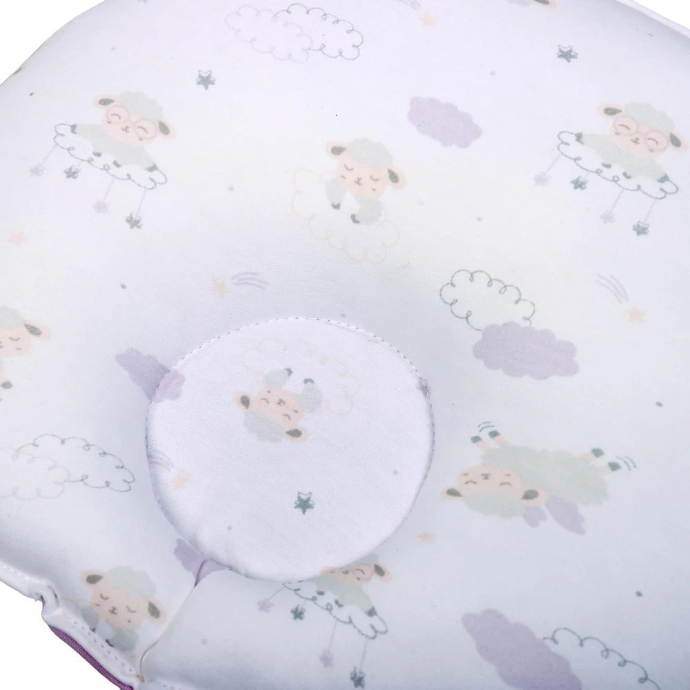 ALMOHADA ERGONÓMICA ANTICABEZA PLANA OVEJAS LILA INFANTI - 2