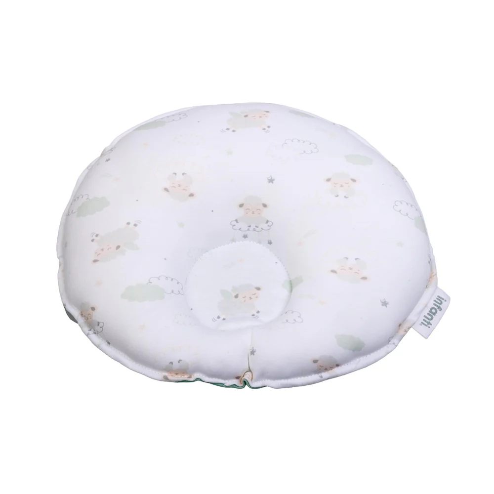 ALMOHADA ERGONÓMICA ANTICABEZA PLANA OVEJAS VERDE INFANTI - 1
