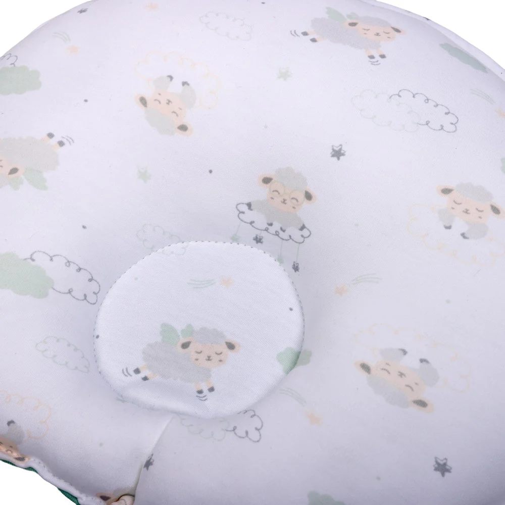 ALMOHADA ERGONÓMICA ANTICABEZA PLANA OVEJAS VERDE INFANTI - 3
