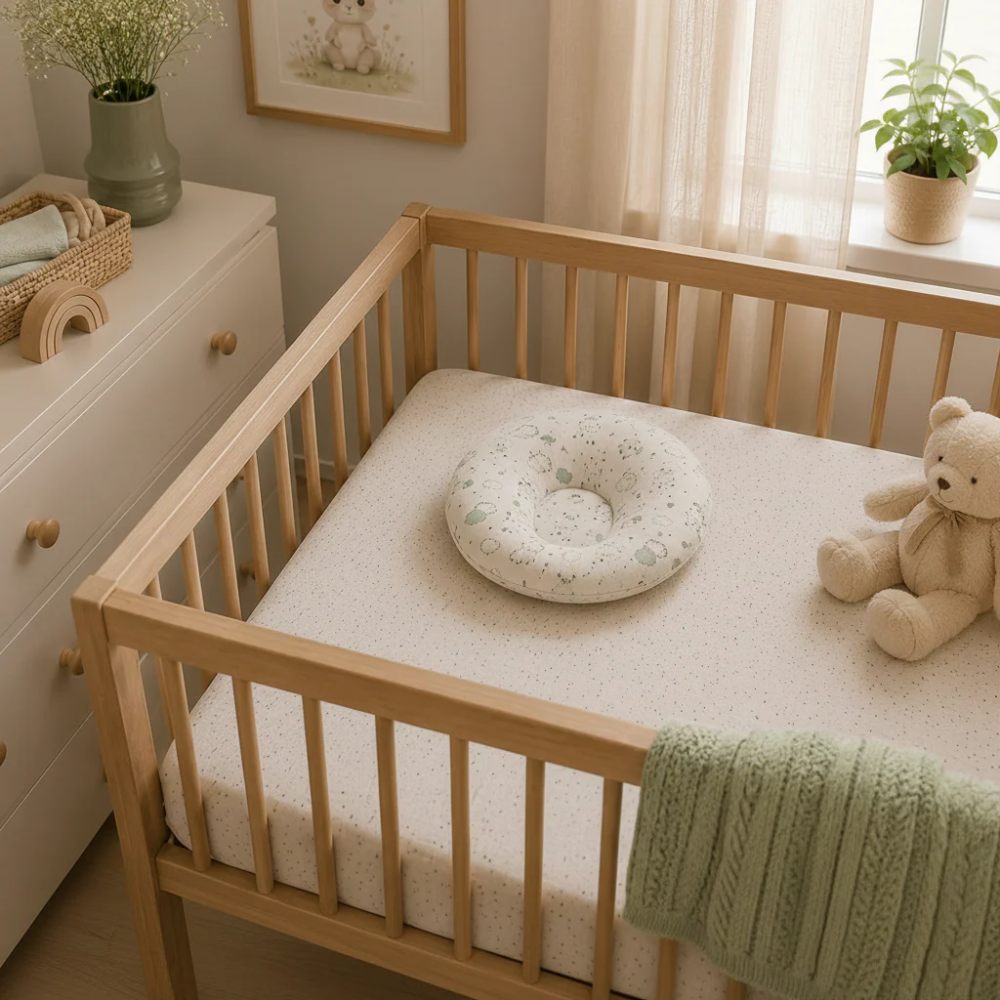 ALMOHADA ERGONÓMICA ANTICABEZA PLANA OVEJAS VERDE INFANTI - 4