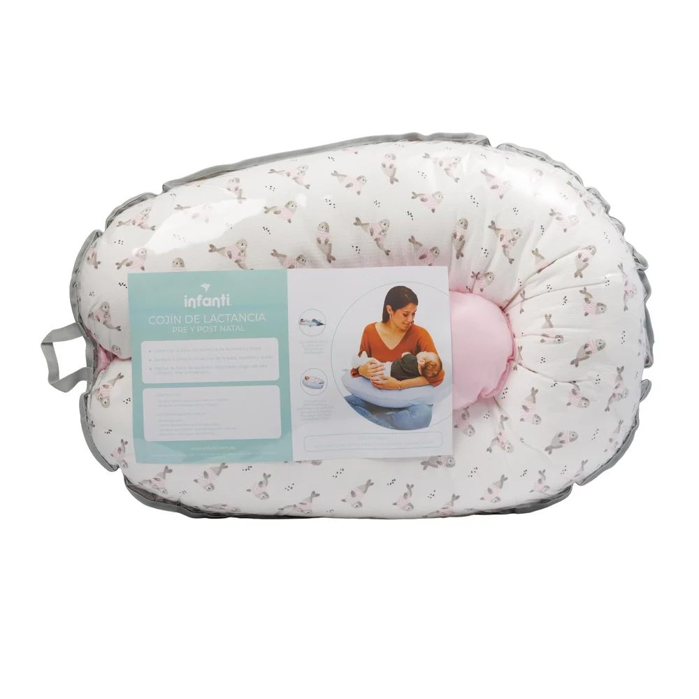 ALMOHADA DE LACTANCIA PRE Y POST NATAL FOCAS ROSADAS INFANTI - 8