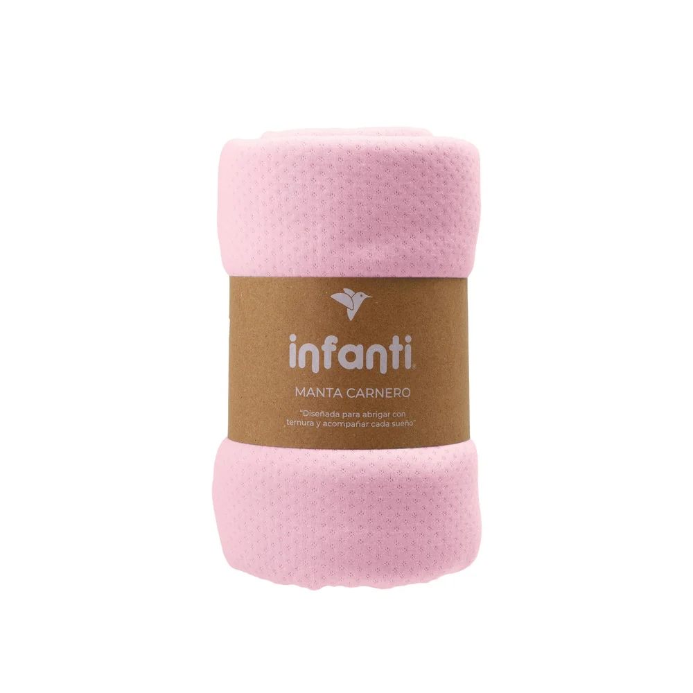MANTA CARNERO PORTÁTIL ROSADA PARA BEBÉ INFANTI - 2