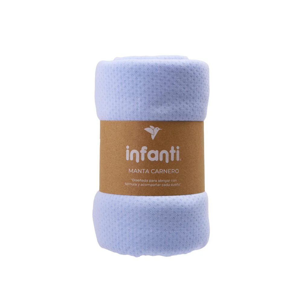 MANTA CARNERO PORTÁTIL CELESTE PARA BEBÉ INFANTI - 3