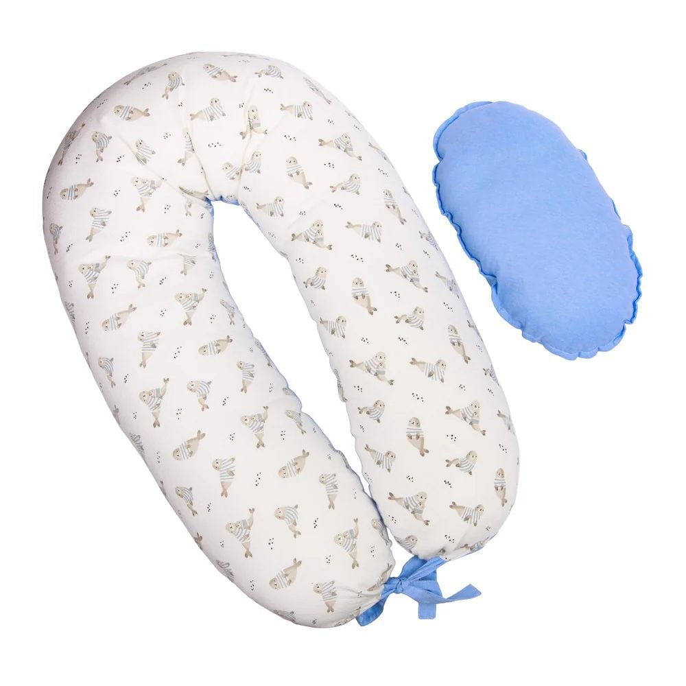 ALMOHADA DE LACTANCIA PRE Y POST NATAL FOCAS AZULES INFANTI - 1