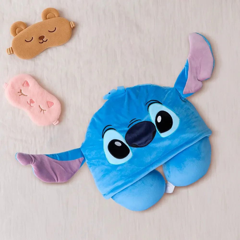 ALMOHADA COJÍN DE VIAJE CON CAPUCHA STITCH INFANTI - 2