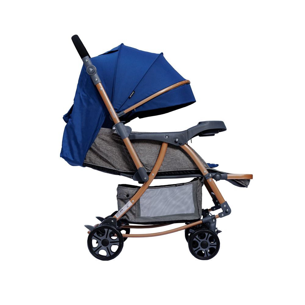 COCHE CUNA GENOVA 2G BLUE GOLD INFANTI - 1
