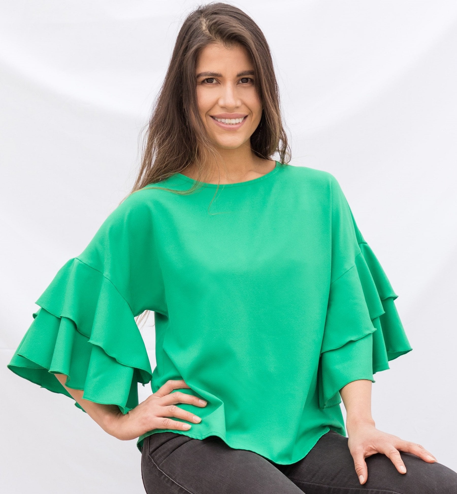 BLUSA LE MAGNIFIQUE PARA MUJER WAVES- MANGAS ONDAS - 1