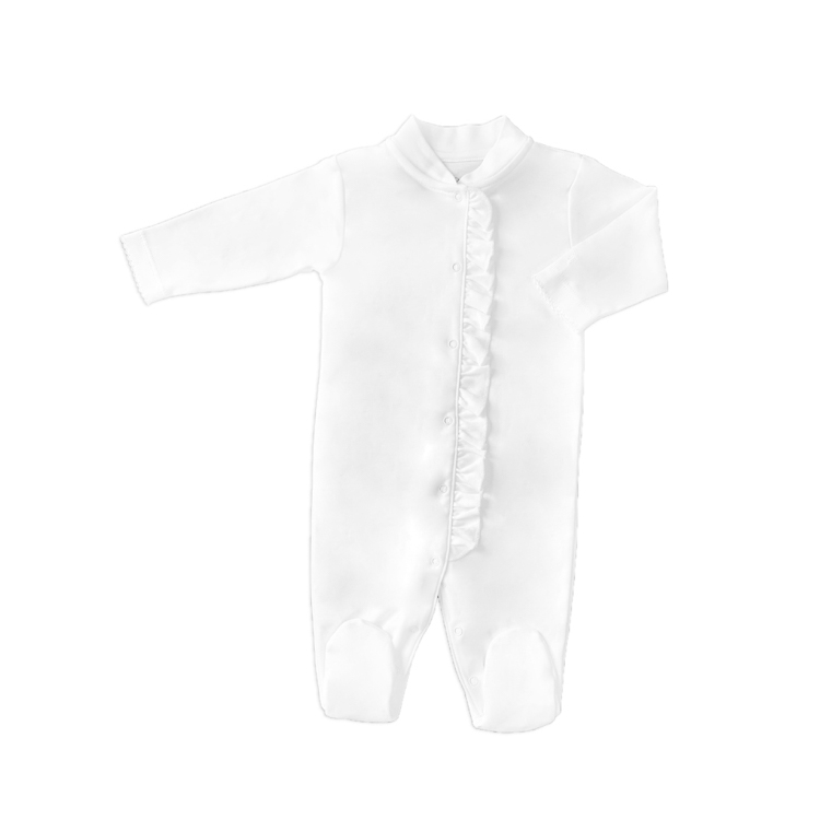 ENTERIZO BOBOS ALGODÓN PIMA UNISEX BEBE BLANCO - 1