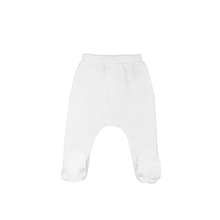 PANTALON ALGODÓN PIMA UNISEX MELLOW BLANCO BASICO CON PIE - 1