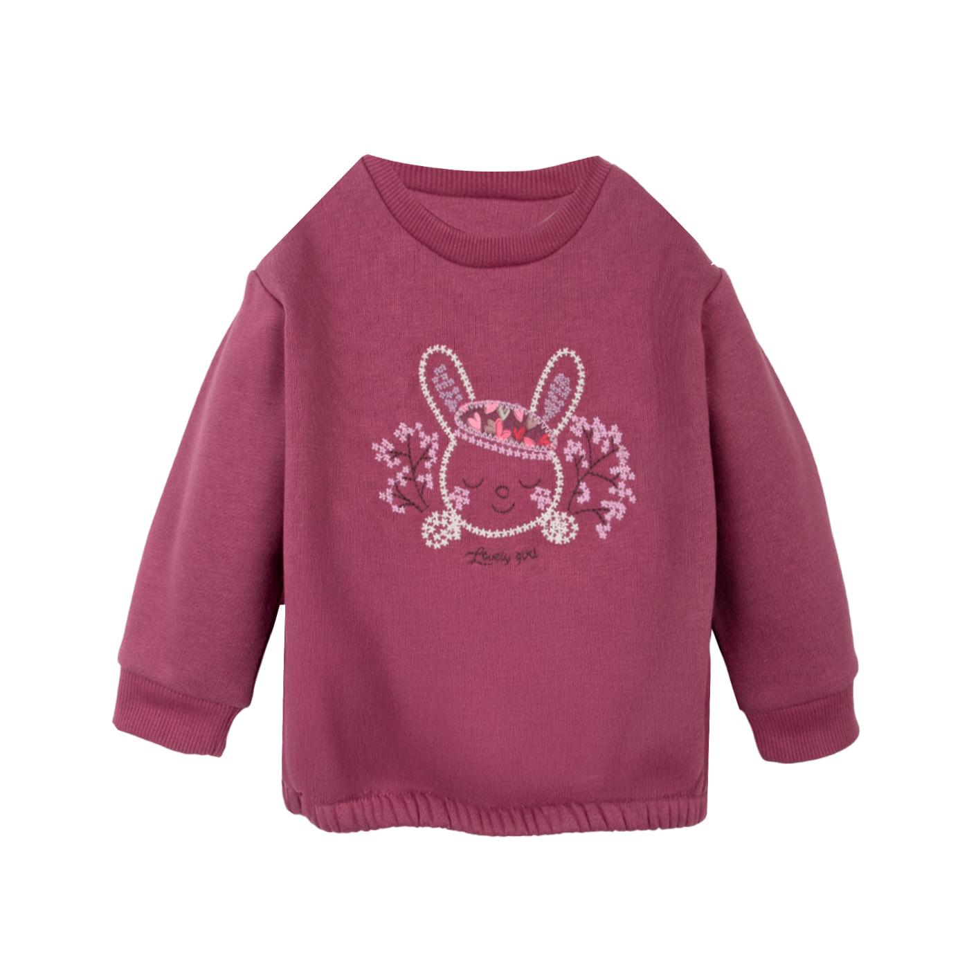 POLERA BEBÉ NIÑA CIRUELA TALLA 3M - 1