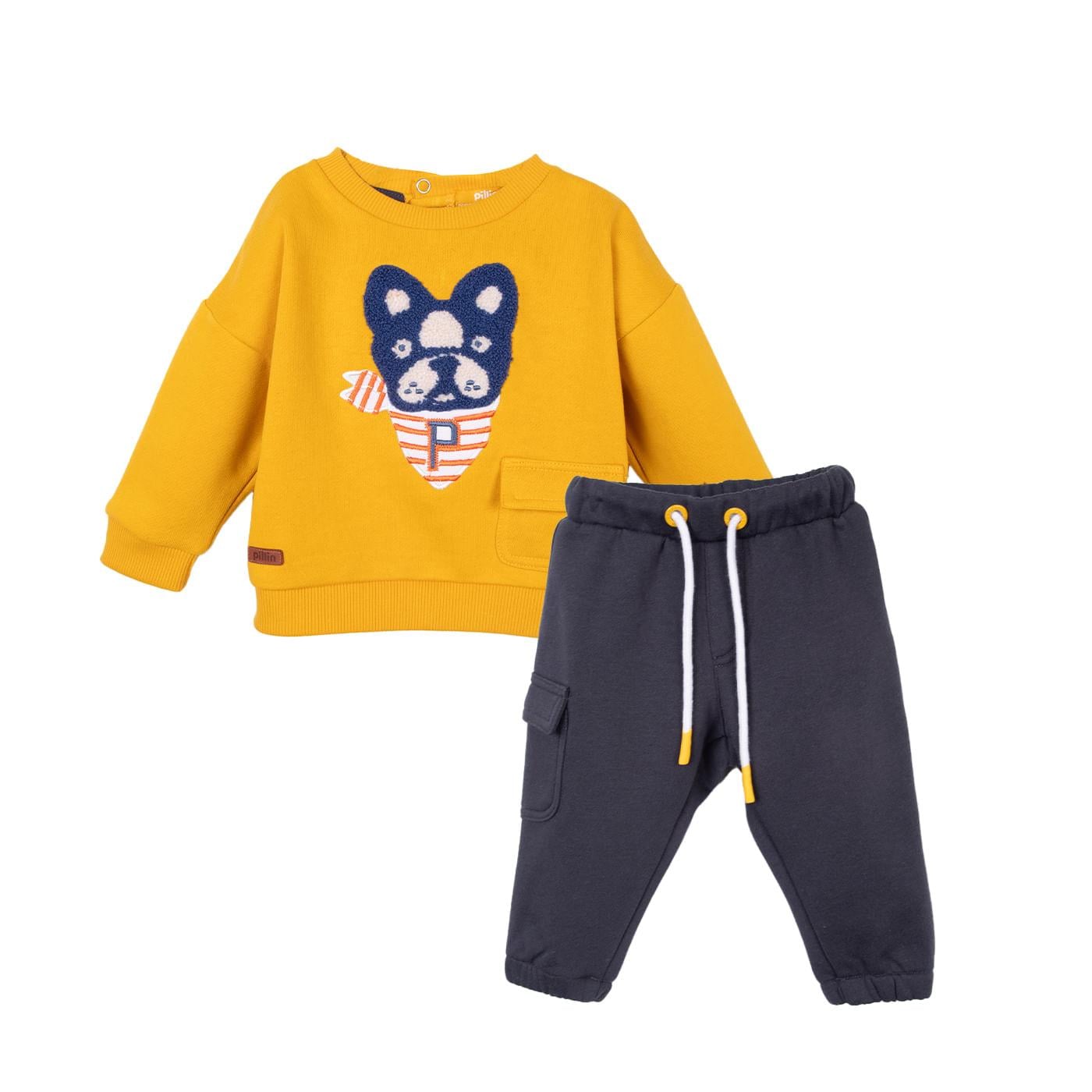 BUZO BEBÉ NIÑO MOSTAZA TALLA 6M - 1