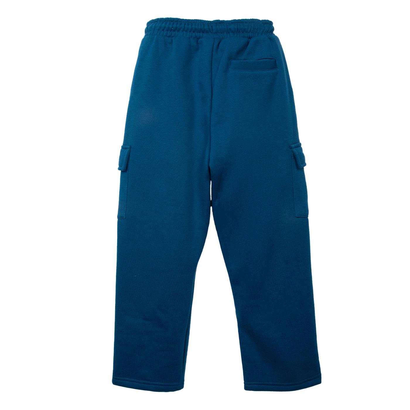PANTALÓN BUZO NIÑO PETROLEO TALLA 8 - 2