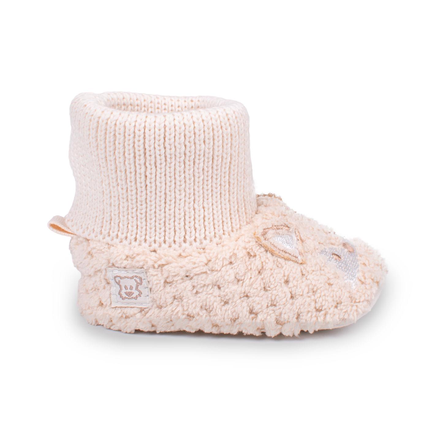 PANTUFLA BEBÉS NIÑO BEIGE TALLA 0-3M - 2