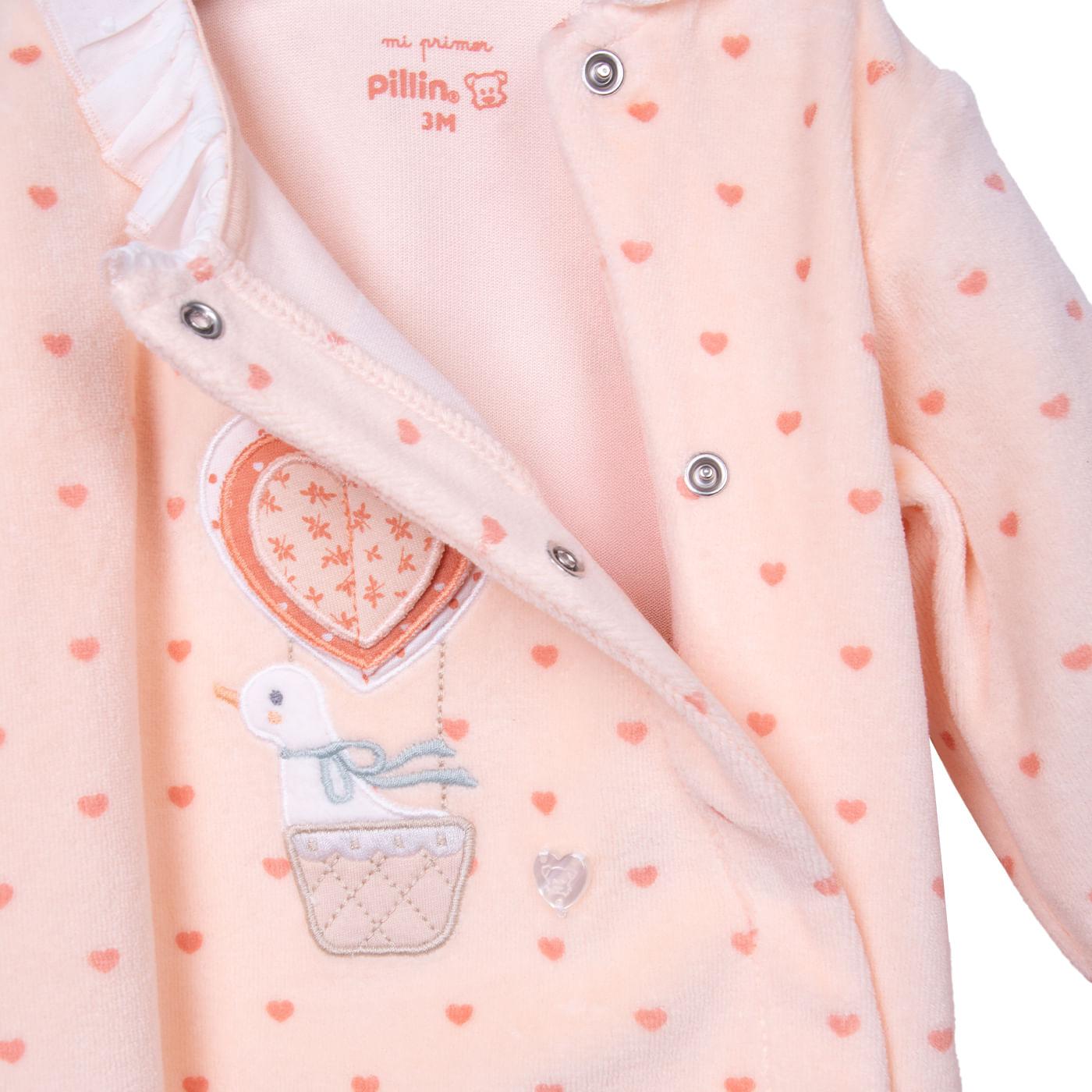 ENTERIZO BEBÉS NIÑA DAMASCO TALLA 0M - 3