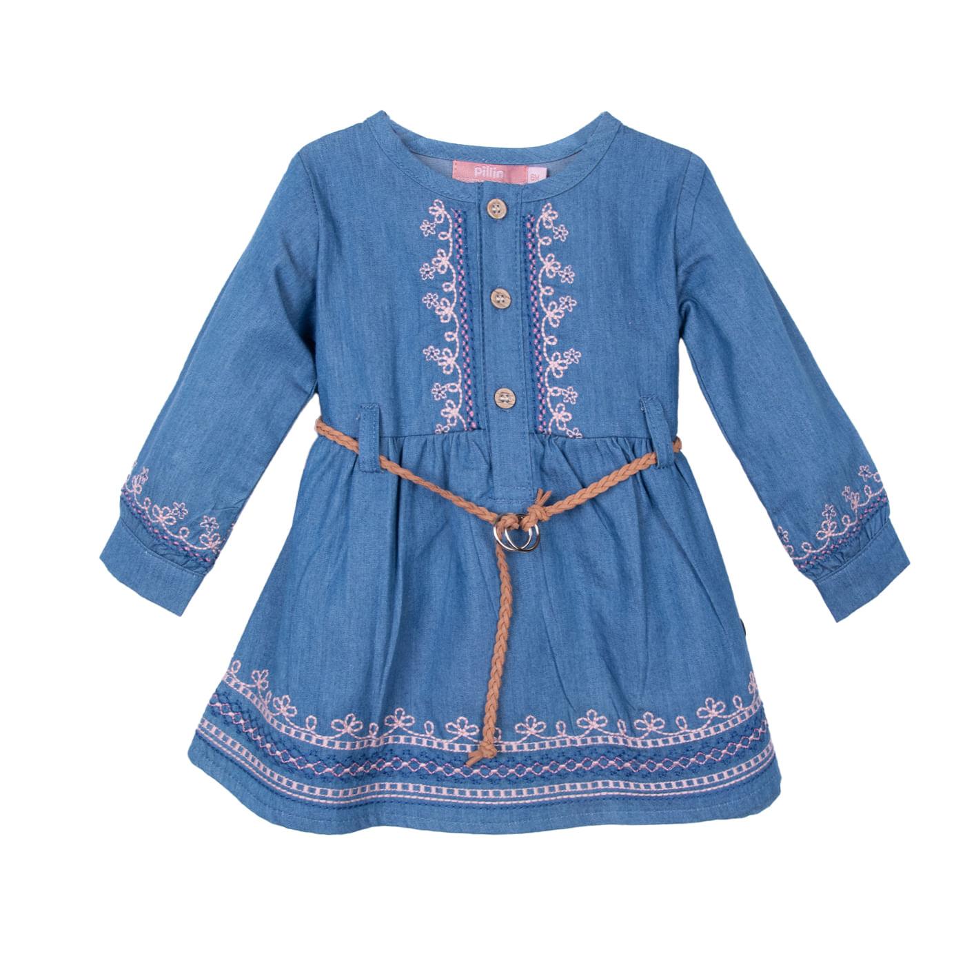 VESTIDO BEBÉ NIÑA DENIM TALLA 6M - 1