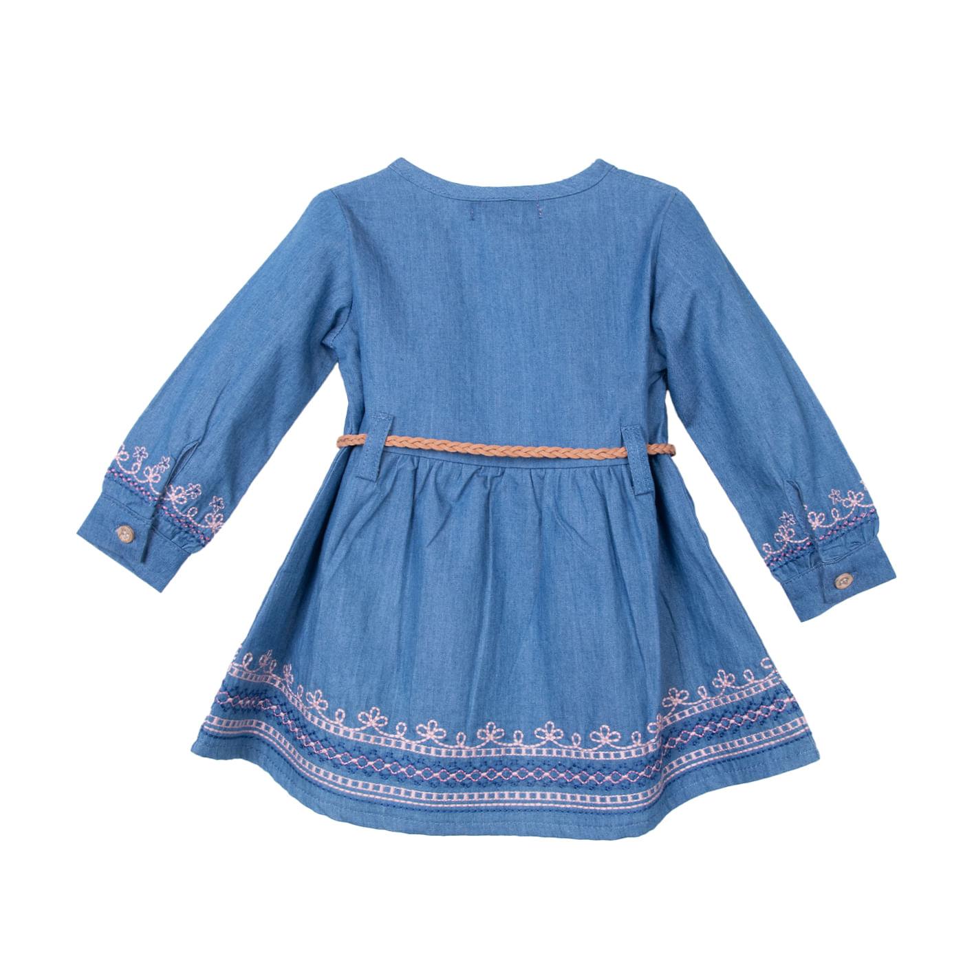 VESTIDO BEBÉ NIÑA DENIM TALLA 6M - 2