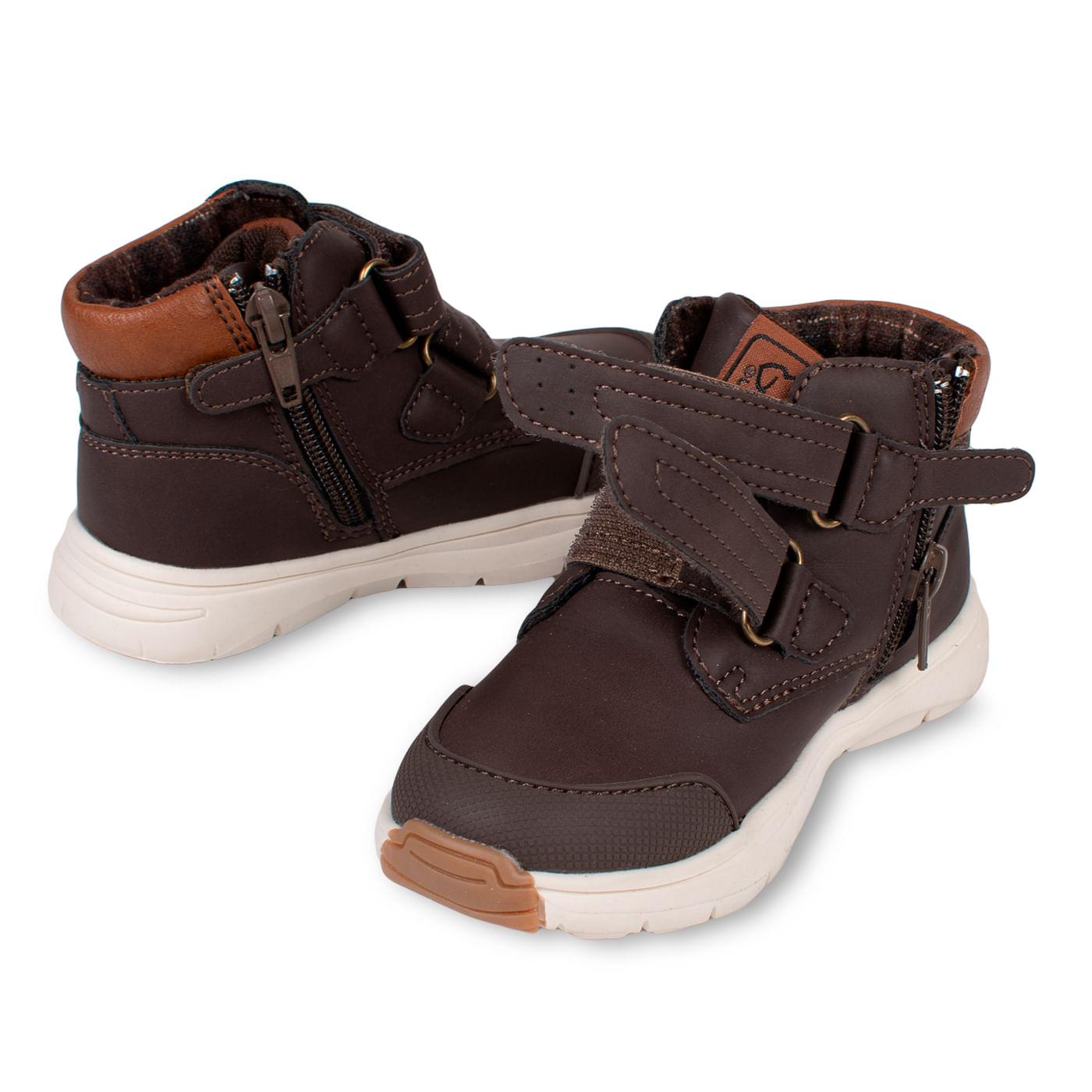 BOTÍN BEBE NIÑO TALLA 20 COLOR CAFÉ - 5
