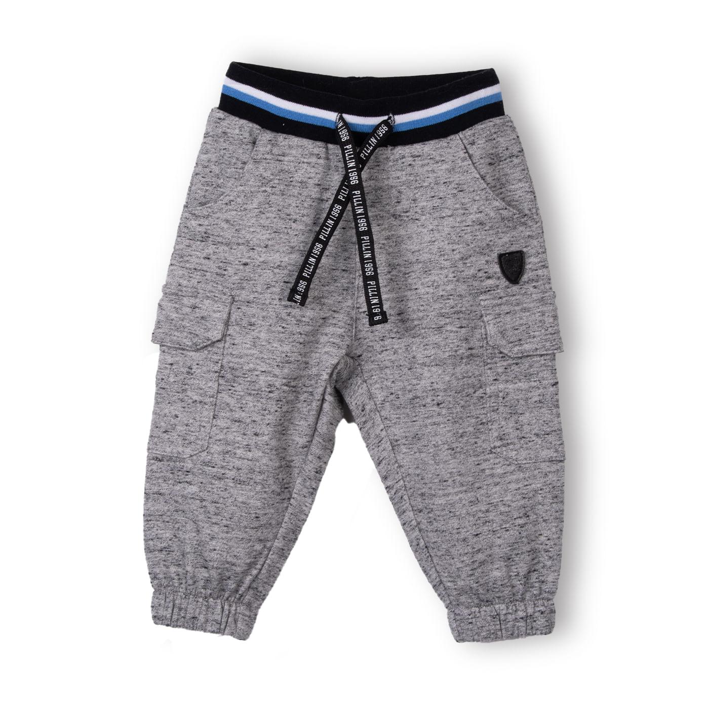 PANTALÓN BUZO BEBÉ NIÑO COLOR MELANGE TALLA 9M - 1