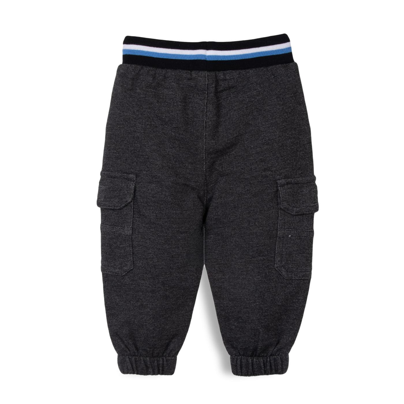 PANTALÓN BUZO BEBÉ NIÑO COLOR MARENGO TALLA 9M - 2