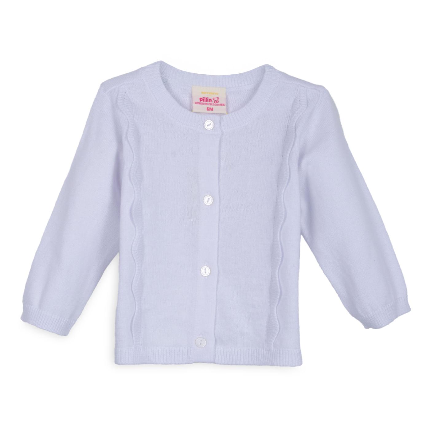 CHOMPA BEBÉ NIÑA COLOR BLANCO TALLA 3M - 1