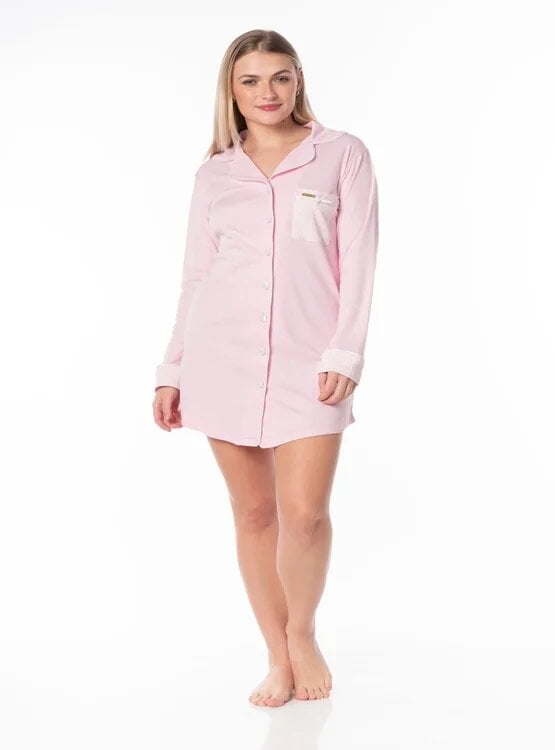 VELA WHITE PIJAMA CAMISON PINK - 1