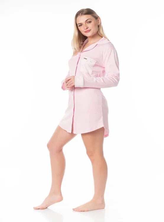 VELA WHITE PIJAMA CAMISON PINK - 2