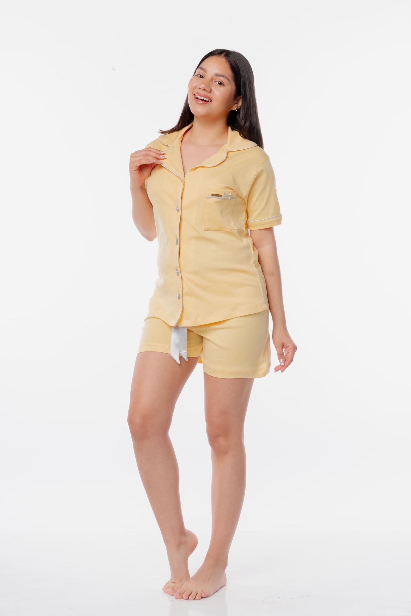 VELA WHITE PIJAMA BABE YELLOW - 2
