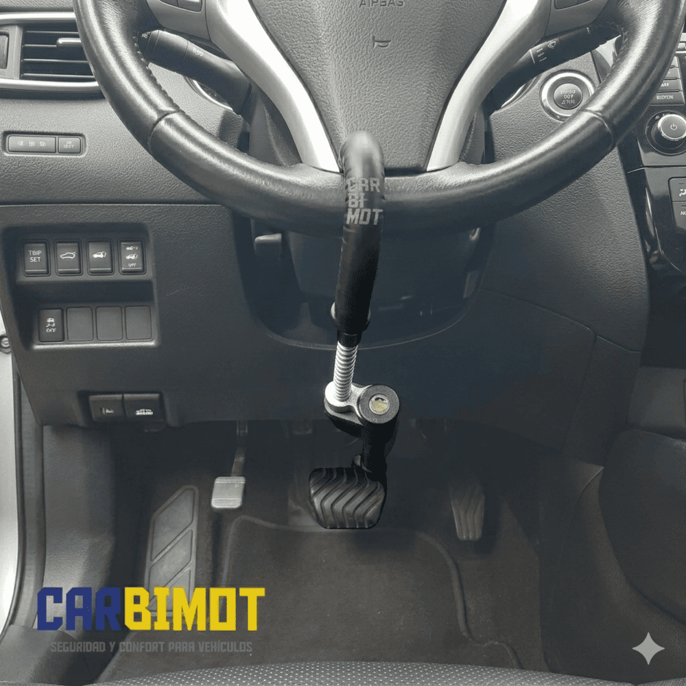 BLOQUEO SEGURO TRABA TIMÓN VOLANTE PEDAL ANTIRROBO AUTOS Y VEHÍCULOS - 4