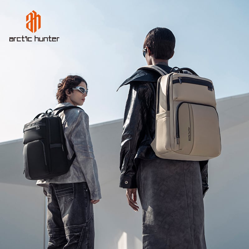 MOCHILA HOMBRE ARCTIC HUNTER B00808 VIAJE LAPTOP CAQUI - 2