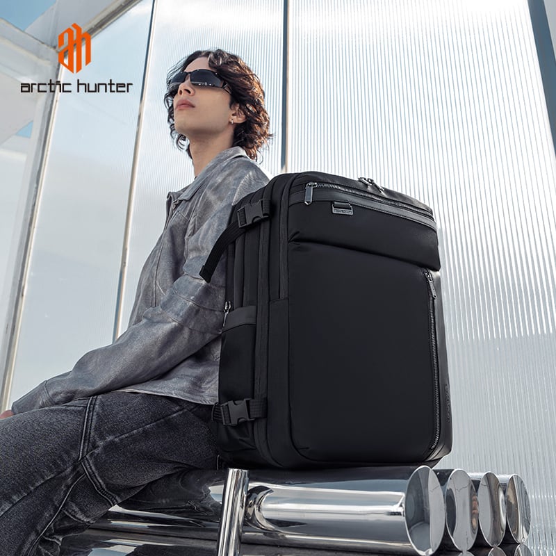 MOCHILA HOMBRE ARCTIC HUNTER B00833 EXPANDIBLE VIAJE LAPTOP NEGRO - 10