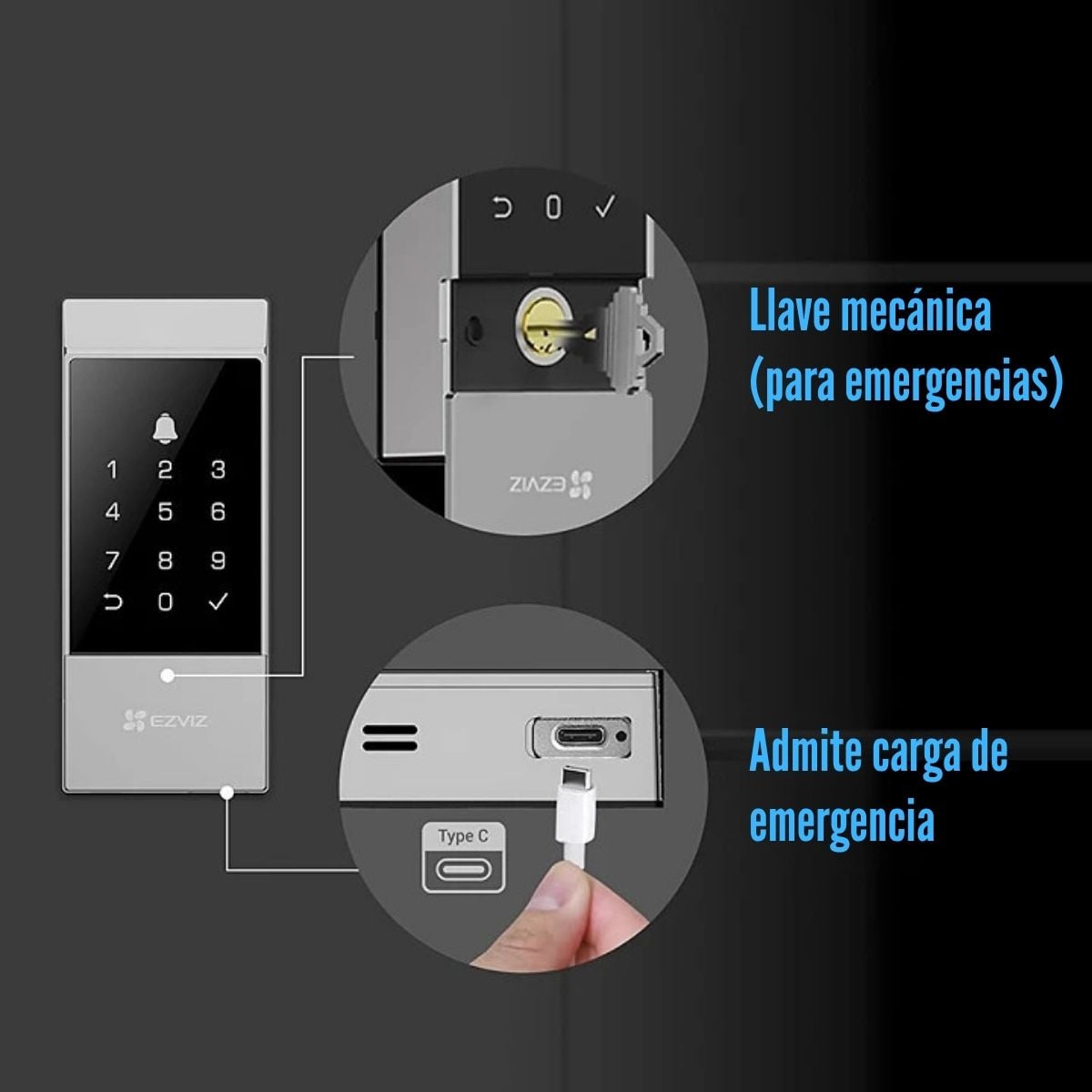 EZVIZ - CERRADURA SMART LOCK DL04 WIFI SMART HOME IP54 - 3