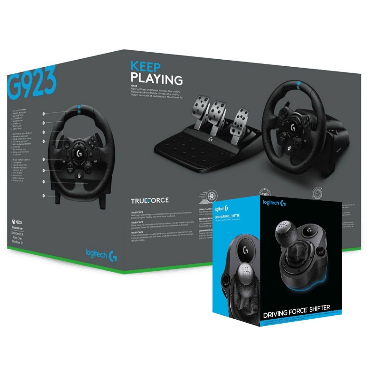 LOGITECH - VOLANTE G923 TRUEFORCE FOR PC Y XBOX ONE INCLUYE PALANCA - 4