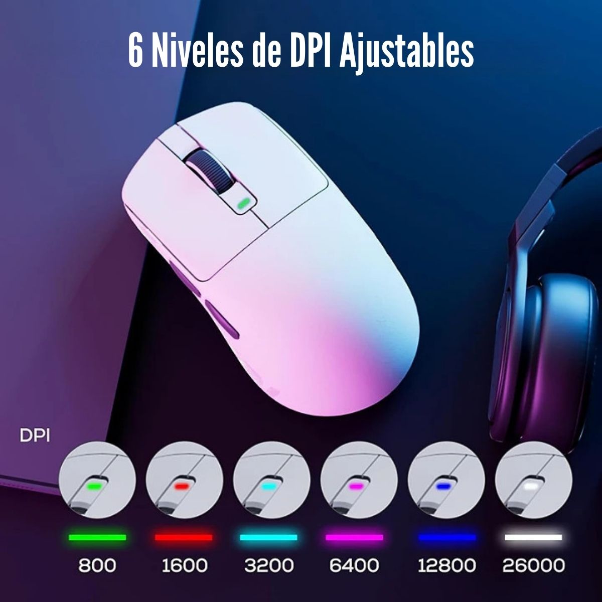ROYAL KLUDGE - MOUSE M3 WIRELESS 26000 DPI - PANDA WHITE - 4