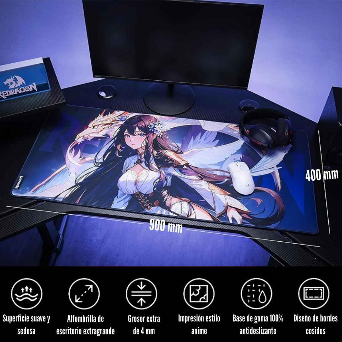 REDRAGON - MOUSEPAD AK1 L P046 ANIME TAMAÑO: 900 X 400 X 3 MM - 2
