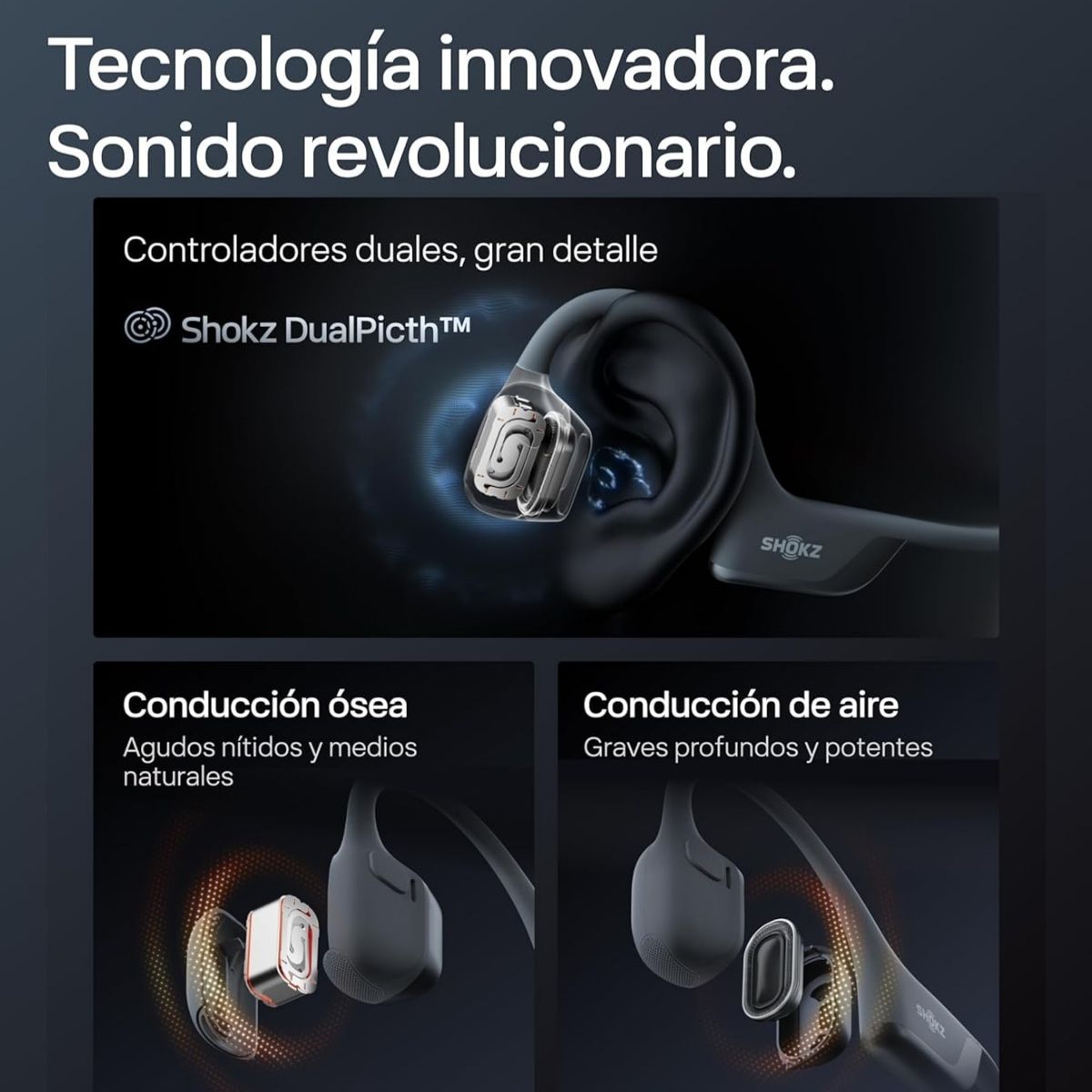 SHOKZ - AUDÍFONO OPENRUN PRO 2 S820 WIRELESS CONDUCCIÓN ÓSEA - STEEL BLUE - 4