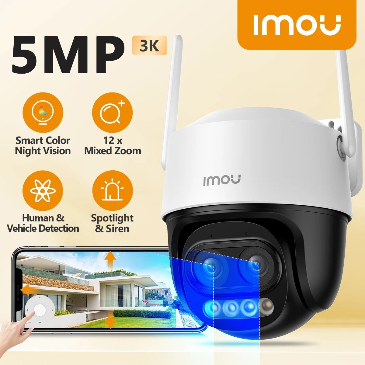 IMOU - CÁMARA WIFI CRUISER Z 5MP 3K DOBLE LENTE IP66 - BLANCO - 2