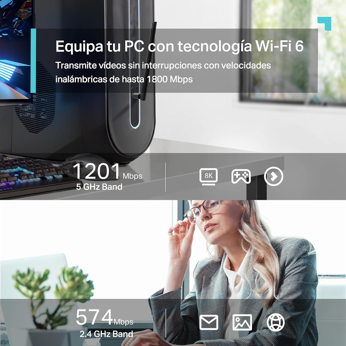 TP-LINK - ADAPTADOR USB ARCHER TX35U PLUS WIFI 6 AX1800 - 3