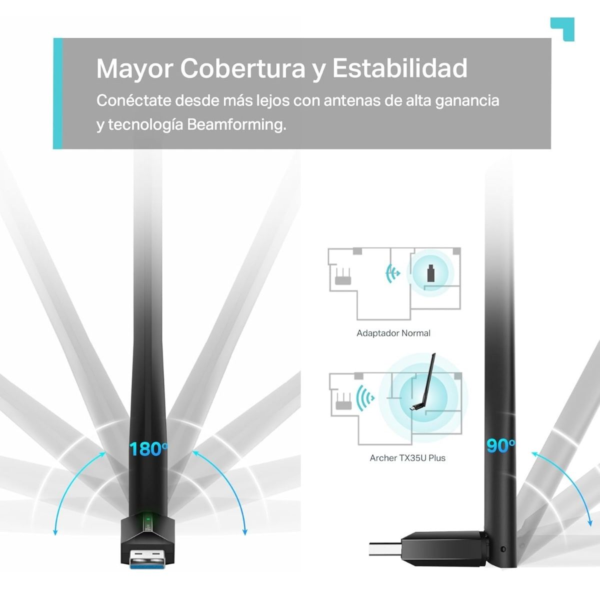 TP-LINK - ADAPTADOR USB ARCHER TX35U PLUS WIFI 6 AX1800 - 4