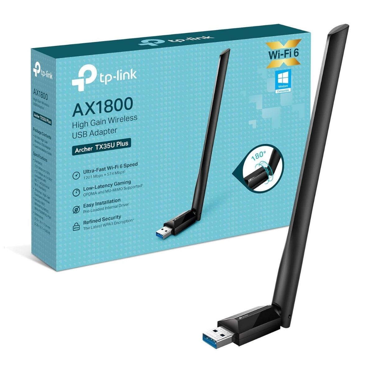 TP-LINK - ADAPTADOR USB ARCHER TX35U PLUS WIFI 6 AX1800 - 6