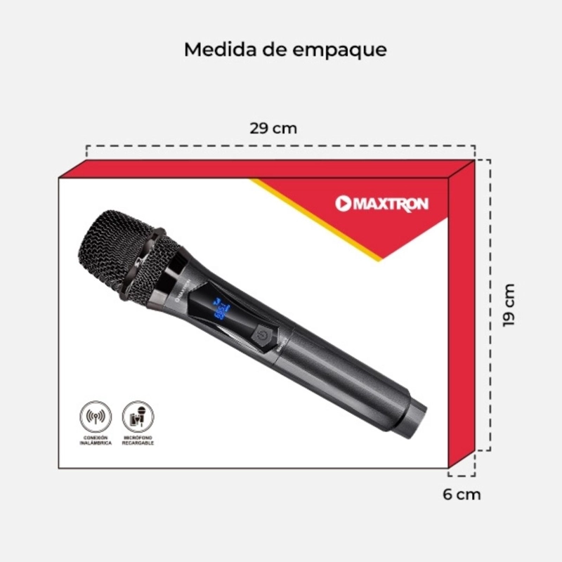 MAXTRON - MICRÓFONO SINGER MX708WL WIRELESS RECARGABLE KARAOKE - 4