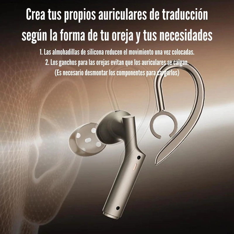 TIMEKETTLE - AURICULARES DE TRADUCCIÓN W4 EN TIEMPO REAL INTERPRETE AI - GOLD - 5