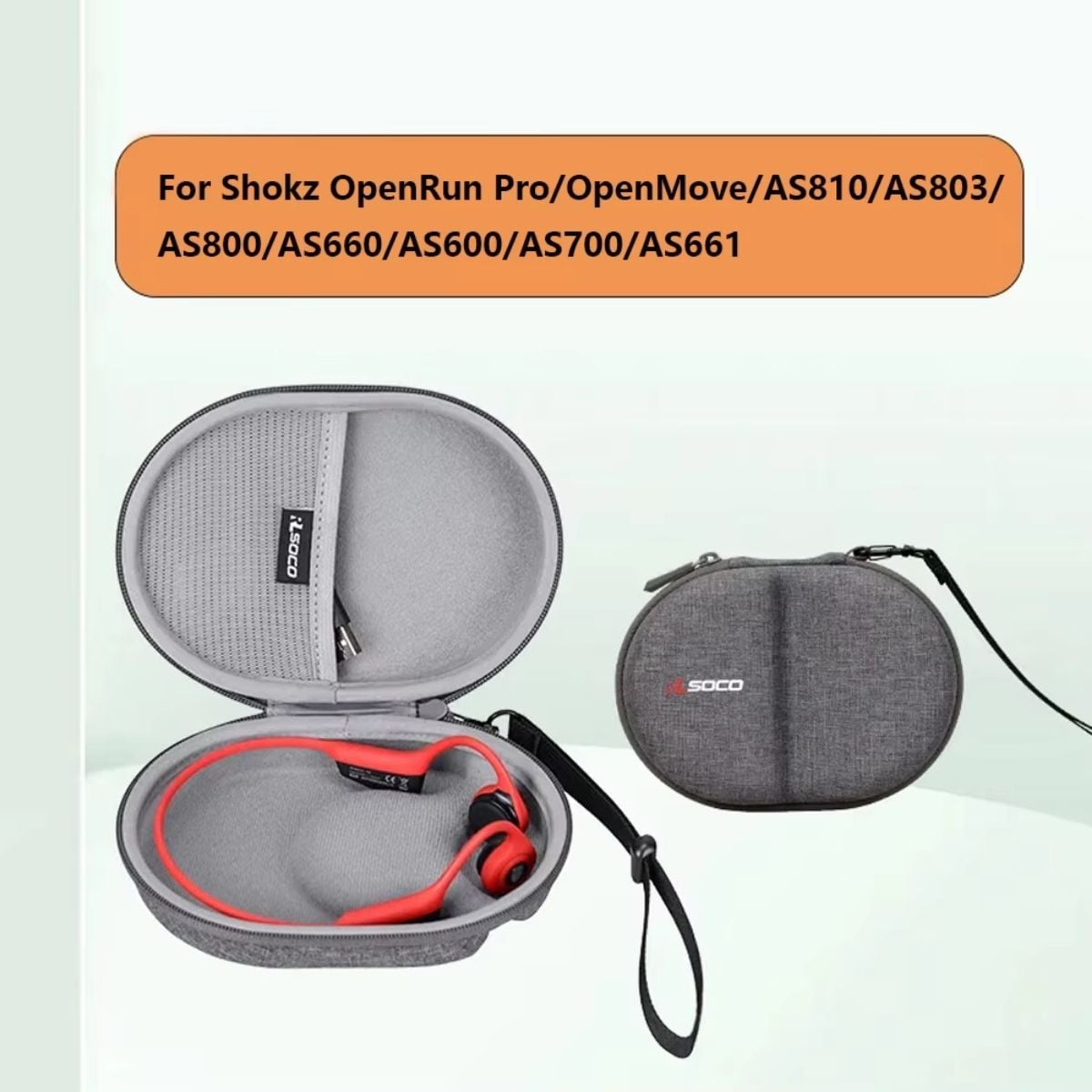 RLSOCO - ESTUCHE RÍGIDO PARA AUDÍFONOS SHOKZ OPENRUN OPENMOVE - 4